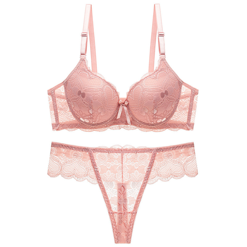 Cross-border European and American girls sexy underwear gathered lace bra adjustable thick and thin bra set wish explosions Cross-border European and American girls sexy underwear gathered lace bra adjustable thick and thin bra set wish explosions