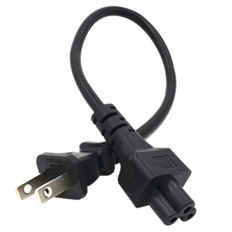 笔记电脑两插带孔美标国标三孔梅花尾电源线三圆孔梅花电源线