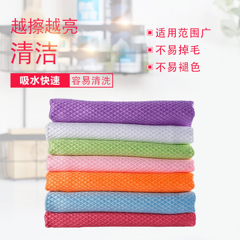 Manufactor wholesale Size Superfine fibre Table Glass water uptake Easy No trace kitchen Scales Dishcloth