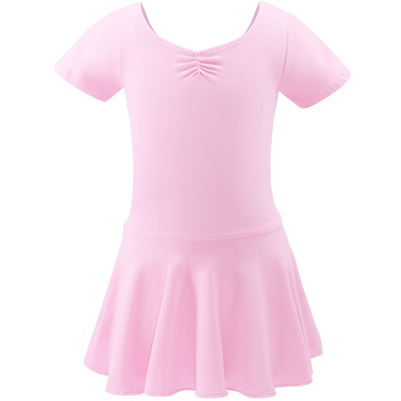 Traje de baile para niños ballet para niñas vestido de baile de una pieza entrepierna abierta traje de una pieza de manga corta clasificación rendimiento práctica ropa