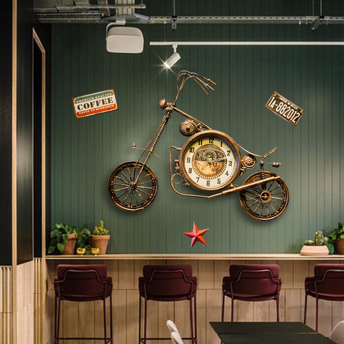 American iron motorcycle clock wall decoration wall hanging wall decoration pendant wall decoration hanging clothing store decoration