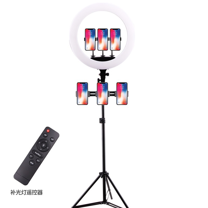 Fotografía de transmisión en vivo 18 pulgadas belleza anillo de luz soporte de selfie teléfono móvil al por mayor trípode portátil lámpara de luz