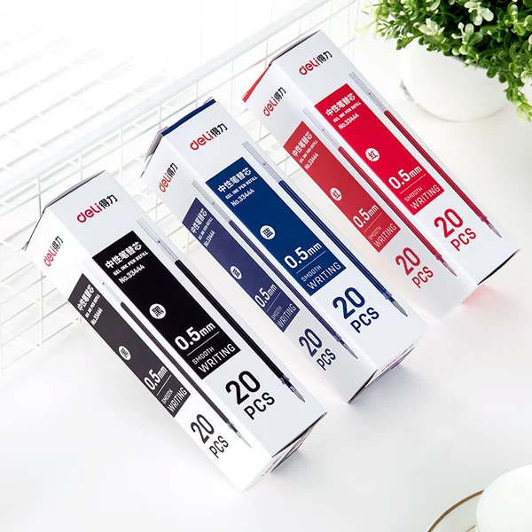 Deli 33444 Neutral Refill 0.5mm Bullet Fountain Pen Carbon Pen Business Meeting Signature Pen Refill