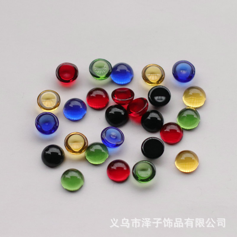 8mm Round Cabochon Imitation Crystal Gemstone Glass Material Patch Accessories Clothing DIY Materials Ruyi Element Jewelry