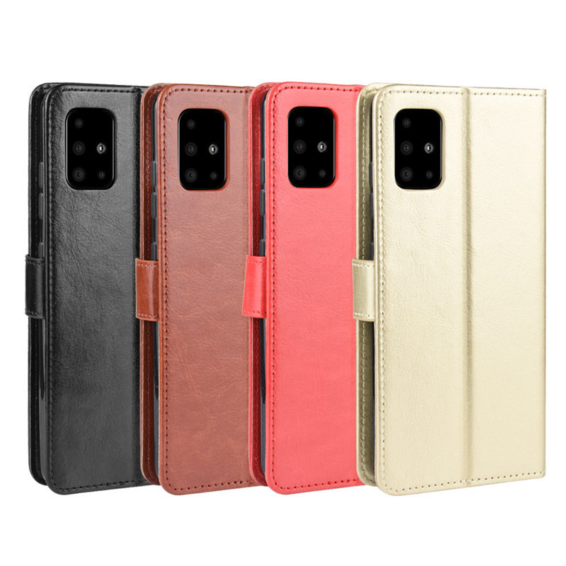 For Samsung S20 Mobile Phone Leather Case Galaxy S20 FE Mobile Phone Case Flip S20Plus Crazy Horse Pattern Lanyard