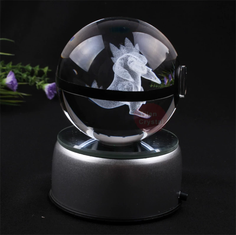 Хрустальный шар мультфильм Волшебный детский шар 50/80MM3D внутренний резной хрустальный шар сильный крокодил FERALIGATR