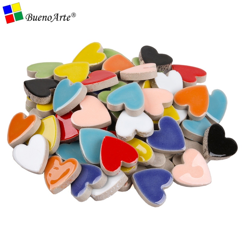 1.0kg Heart-Shaped Ceramic Mosaic DIY Hobby Parent-Child Activity Children's Clearance Tiles Modern Minimalist Patchwork