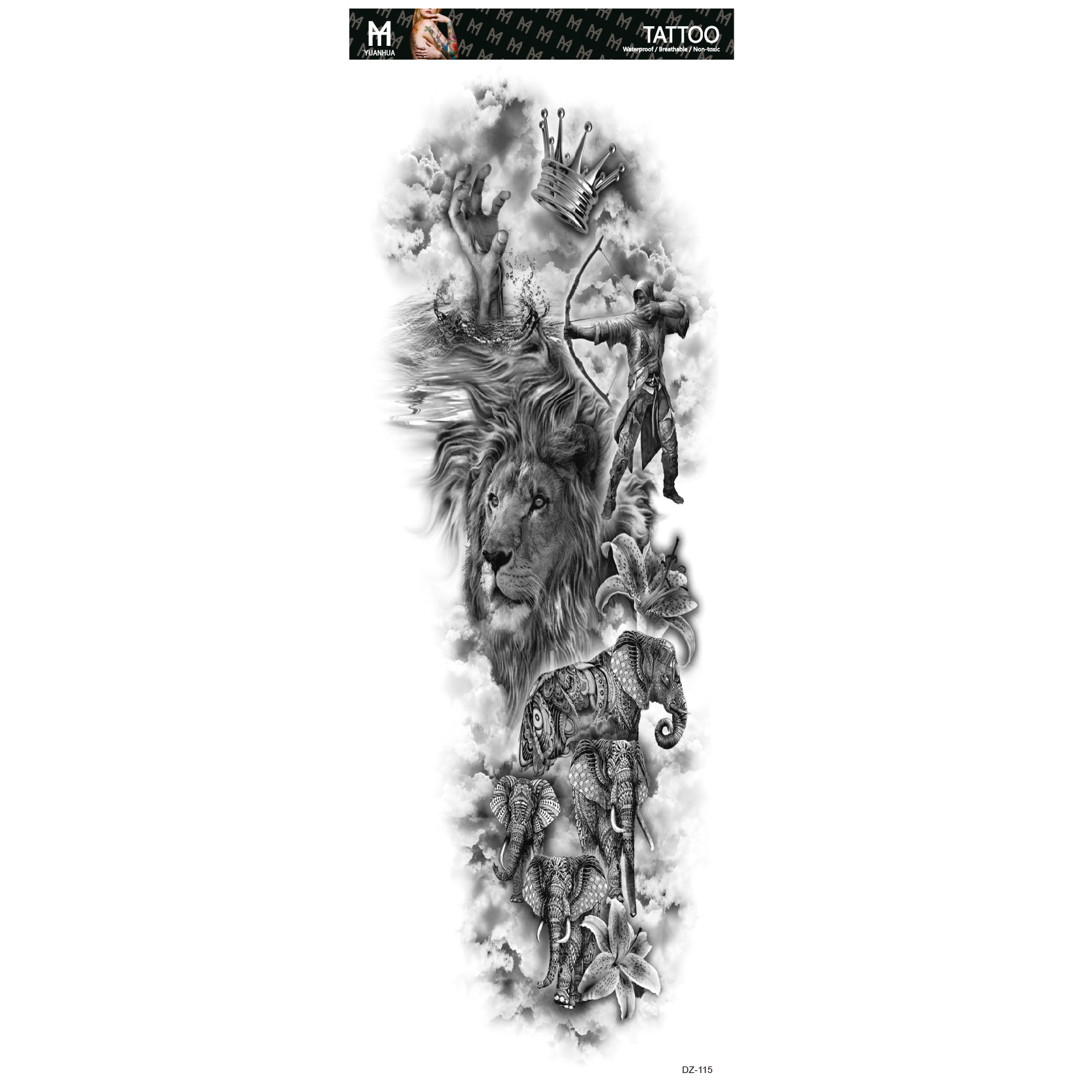 Pegatinas de tatuaje directo de fábrica gran cantidad Congyu impermeable imagen grande brazo completo tatuaje pegatinas Amazon tatuaje