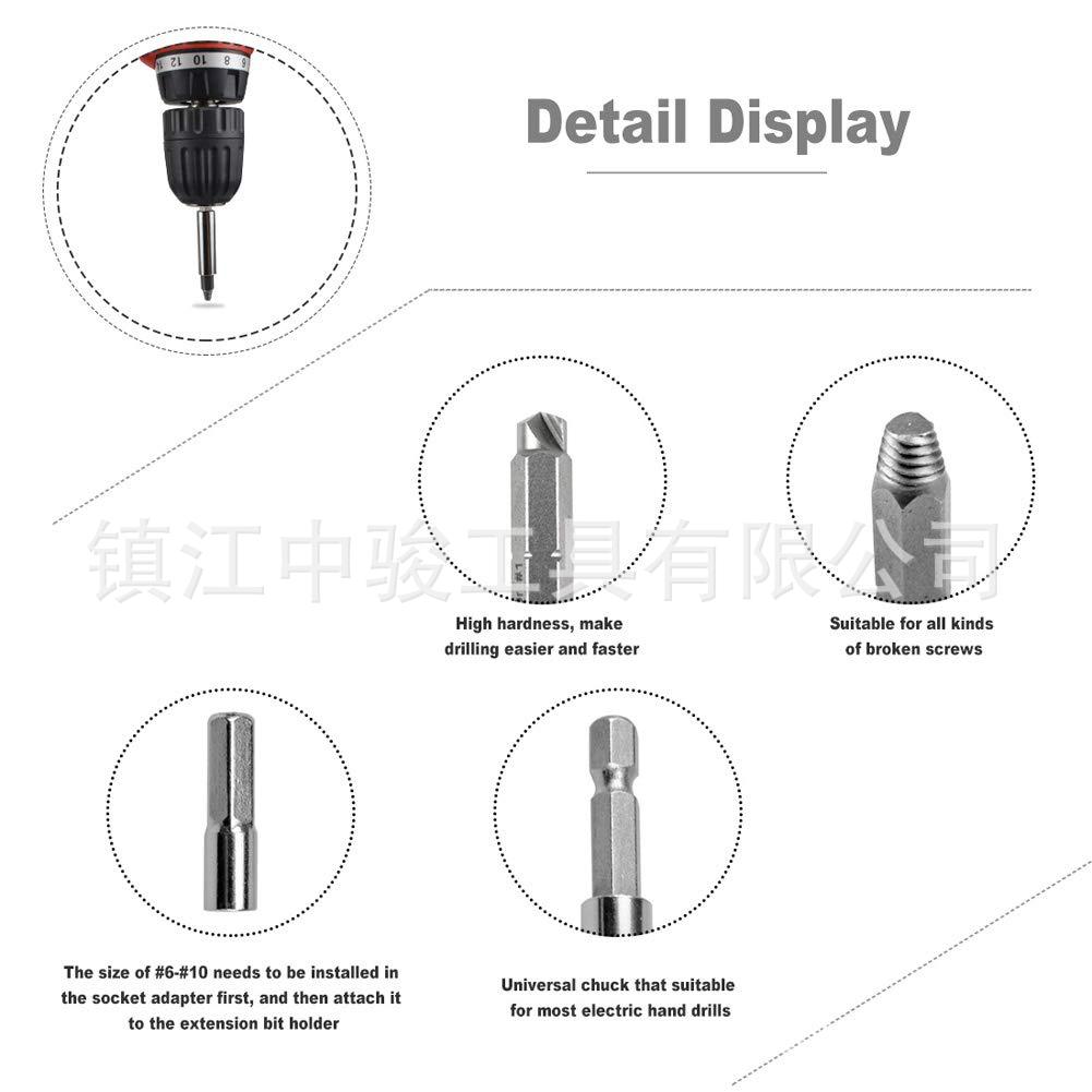 22 unids tornillo de cabeza rota extractor inversa hilo de alambre de acero de alta velocidad herramienta traje roto tornillo extractor nuevo