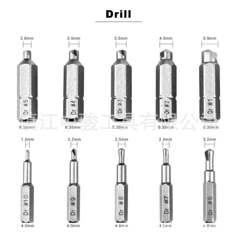22 unids tornillo de cabeza rota extractor inversa hilo de alambre de acero de alta velocidad herramienta traje roto tornillo extractor nuevo