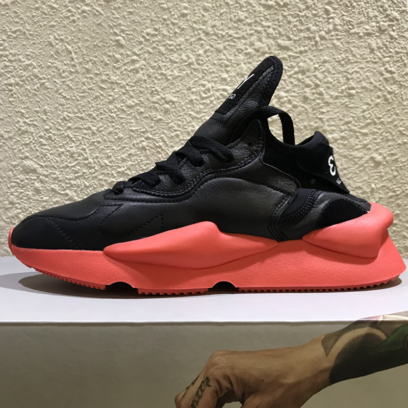 Trendy Brand Y3KAIWA Genuine Leather Thick-soled Dad Shoes Black Samurai Men's Shoes ins Cyber Celebrity Running Shoes Red Shoes