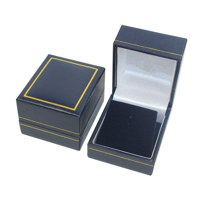 Caja de insignia personalizada azul oscuro relleno papel dorado marco oro alambre insignia broche caja de presentación División Huiban School packaging image 6