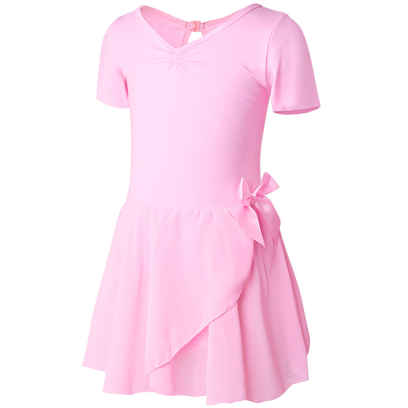 Ropa de práctica para niñas, ropa de verano de manga corta para niñas para exámenes, ropa de baile latino para niños, falda de ballet para niños
