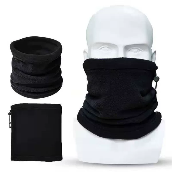 Cross-Border Polar Fleece Cycling Mask, Multi-Functional Neck Cover, Outdoor Sports Warm Head Cover, Drawstring Fleece Neck Warmer