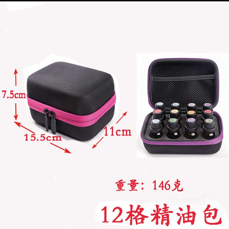 Bolsa portátil de aceite esencial Bolsa de almacenamiento de aceite esencial de rejilla 12 5ml10ml15ml bolsa de acabado de almacenamiento de botella de aceite esencial Eva caja de aceite esencial