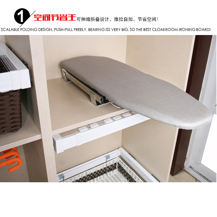 Tablas de planchar telescópicas rotativas de amortiguación minorista, guardarropa plegable, tabla de planchar oculta, tabla de planchar, B-1902 plegable