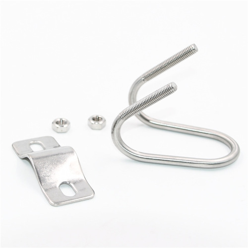 304 stainless steel double U bolt cross U-shaped pipe clamp pig raising equipment livestock greenhouse pipe clamp U-shaped hoop M6M8