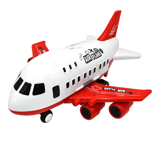 Children's airplane toy set large passenger aircraft model can store plastic airplane inertia car cross-border boy gift