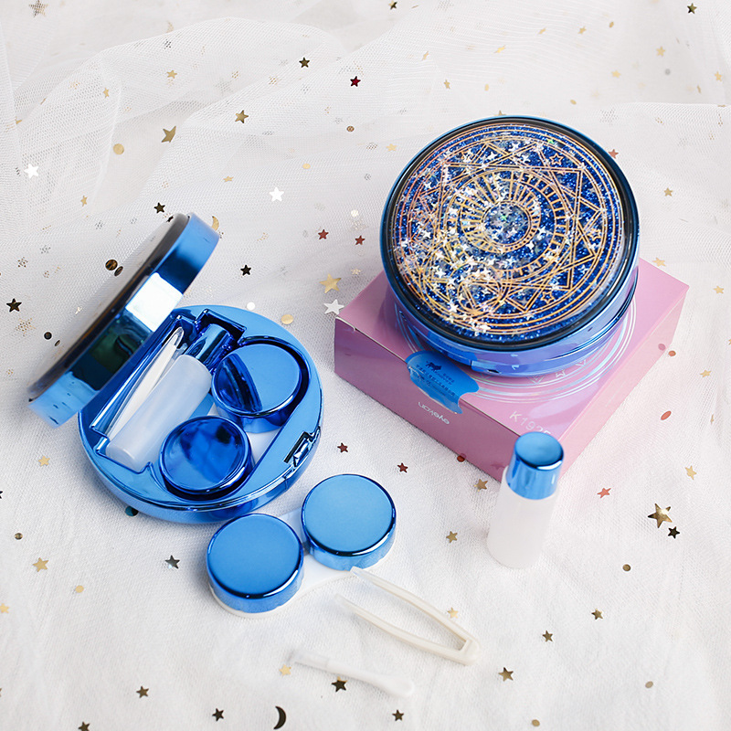 Eyekan Keda 1925 Flowing Sand Contact Lens Case Magic Array Flowing Sand Starry Sky Companion Box Double Case Care Box