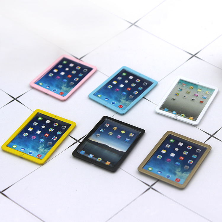 52DOLLHOUSE 음식과 놀이 장면 미니어처 모델 인형 하우스 액세서리 미니 태블릿 PC B157