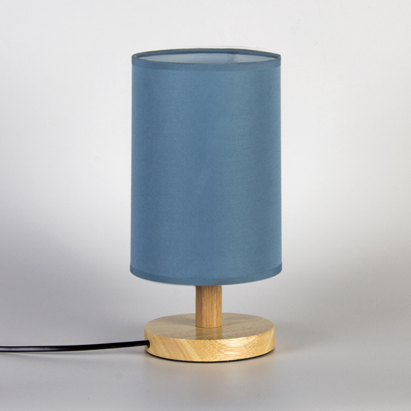 Transfronteriza tela de lino lámpara de mesa de madera dormitorio nórdico simple creativo regalo personalizado publicidad imprimible logo