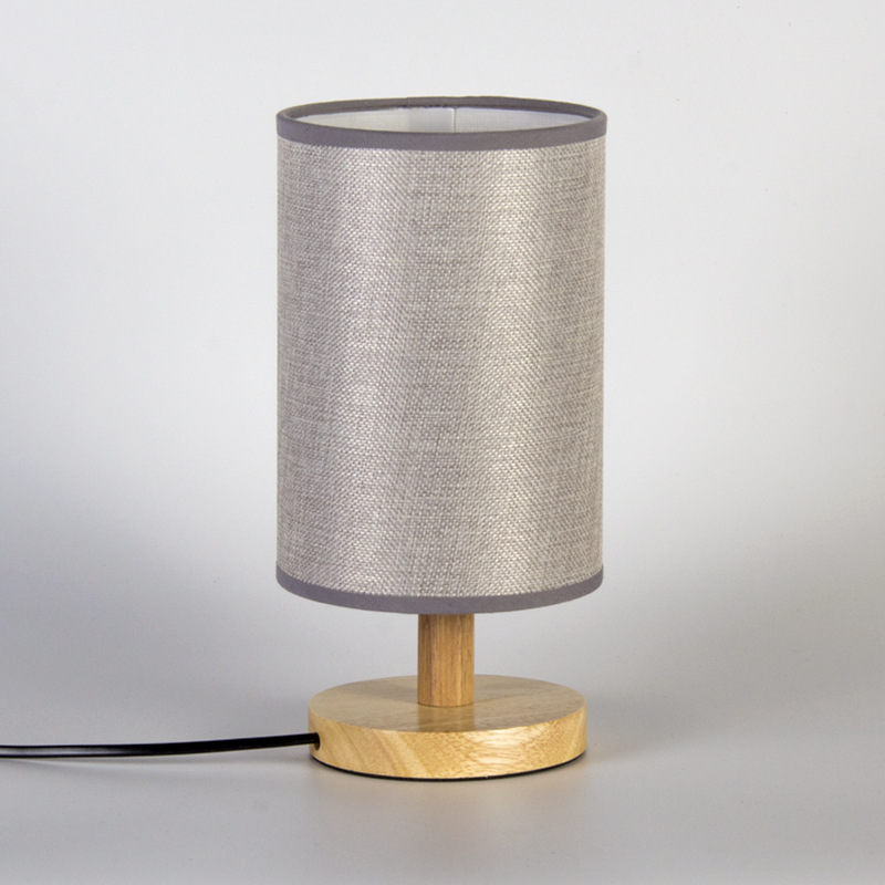 Transfronteriza tela de lino lámpara de mesa de madera dormitorio nórdico simple creativo regalo personalizado publicidad imprimible logo