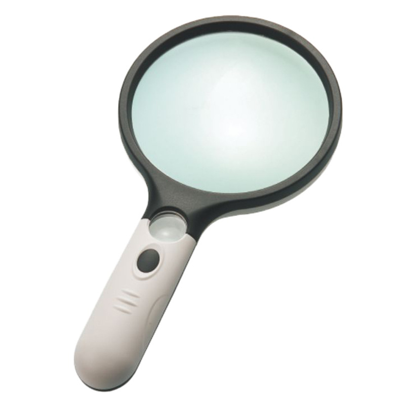 4倍30倍外贸电商创意LED灯球拍 双镜阅读手持108mm放大镜批发