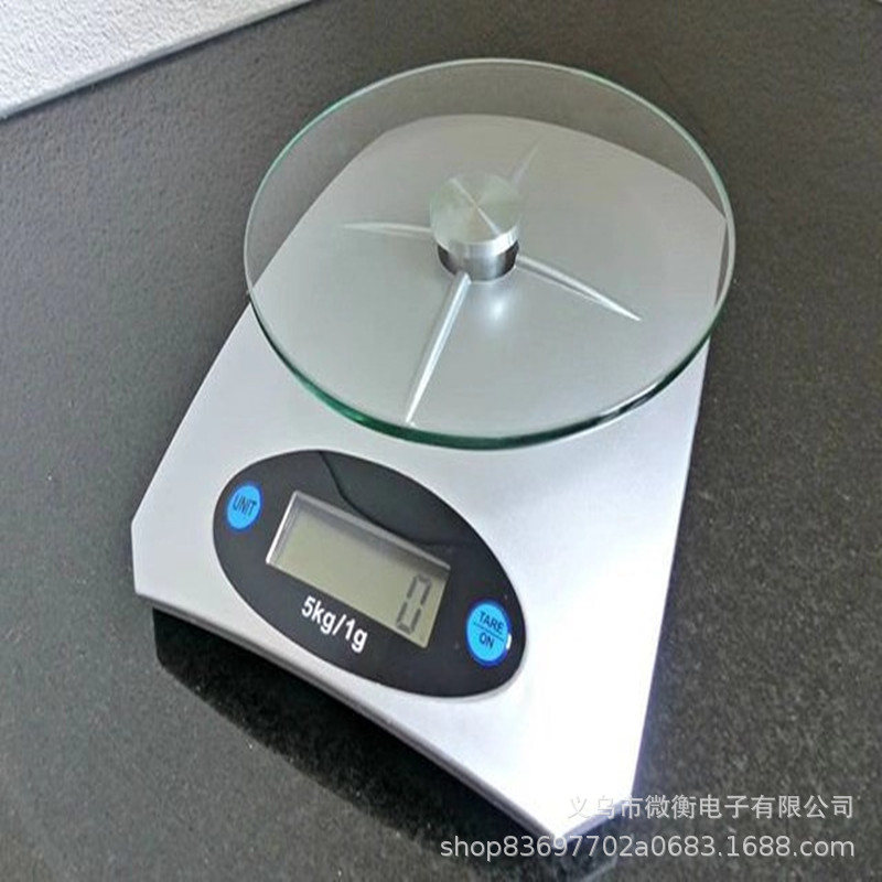 2020 nueva escala de cocina KE - 5, escala electrónica, escala de horneado de vidrio 5kg / 1g