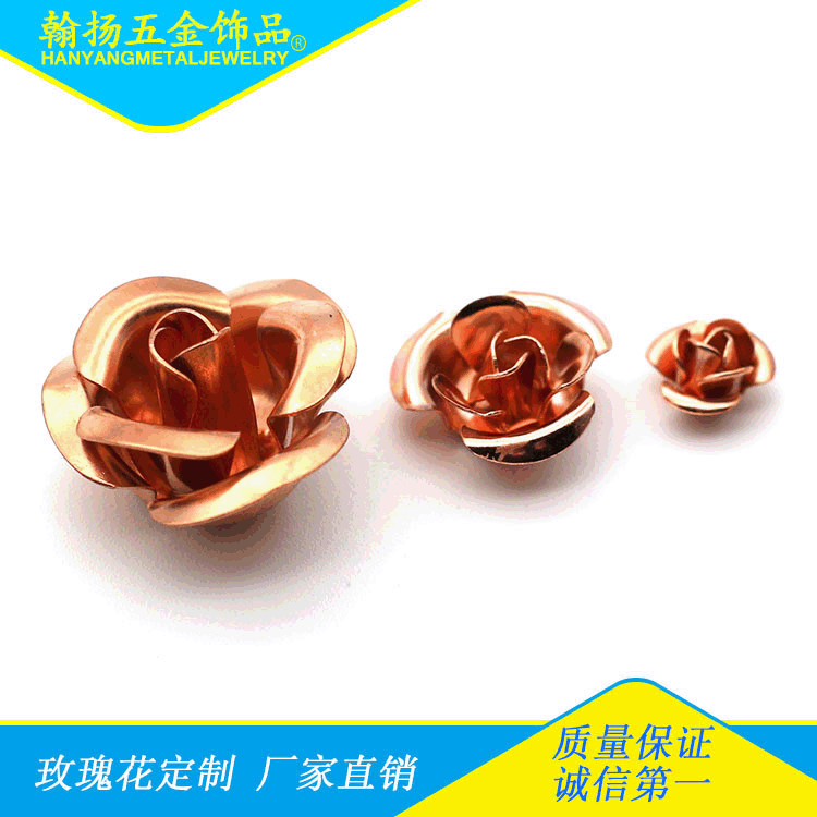Metal jewelry rose accessories with hole roses with feet roses
