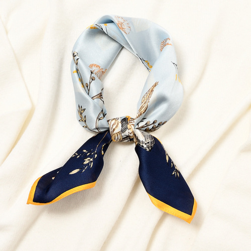 Real silk [53cm] small square scarf, temperament silk scarf for women, foreign temperament, mulberry silk, spring and autumn, thin, versatile scarf