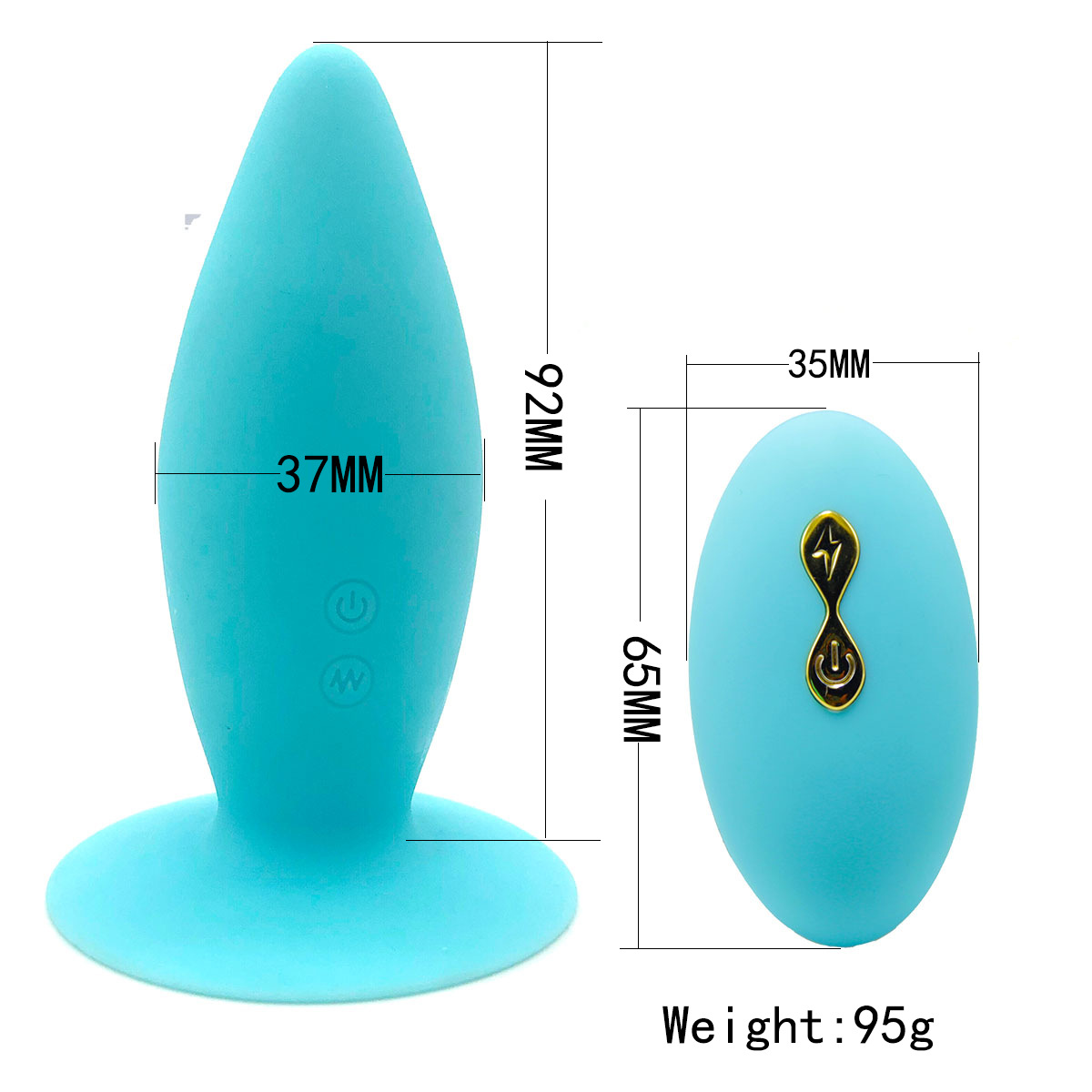 Masajeador de próstata Orissi pequeño con ventosa para hombres y mujeres, vibrador anal con control remoto inalámbrico de fábrica.
