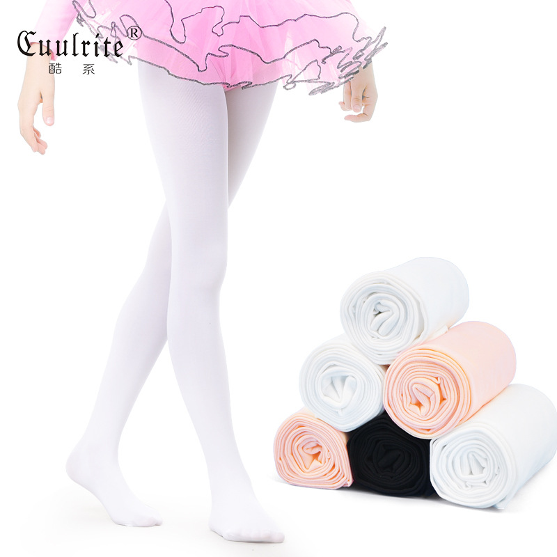 Calcetines de baile para niños, estilo fino de verano para niñas, leggings de entrenamiento de tubo largo blanco de una pieza, medias anti-gancho, medias especiales