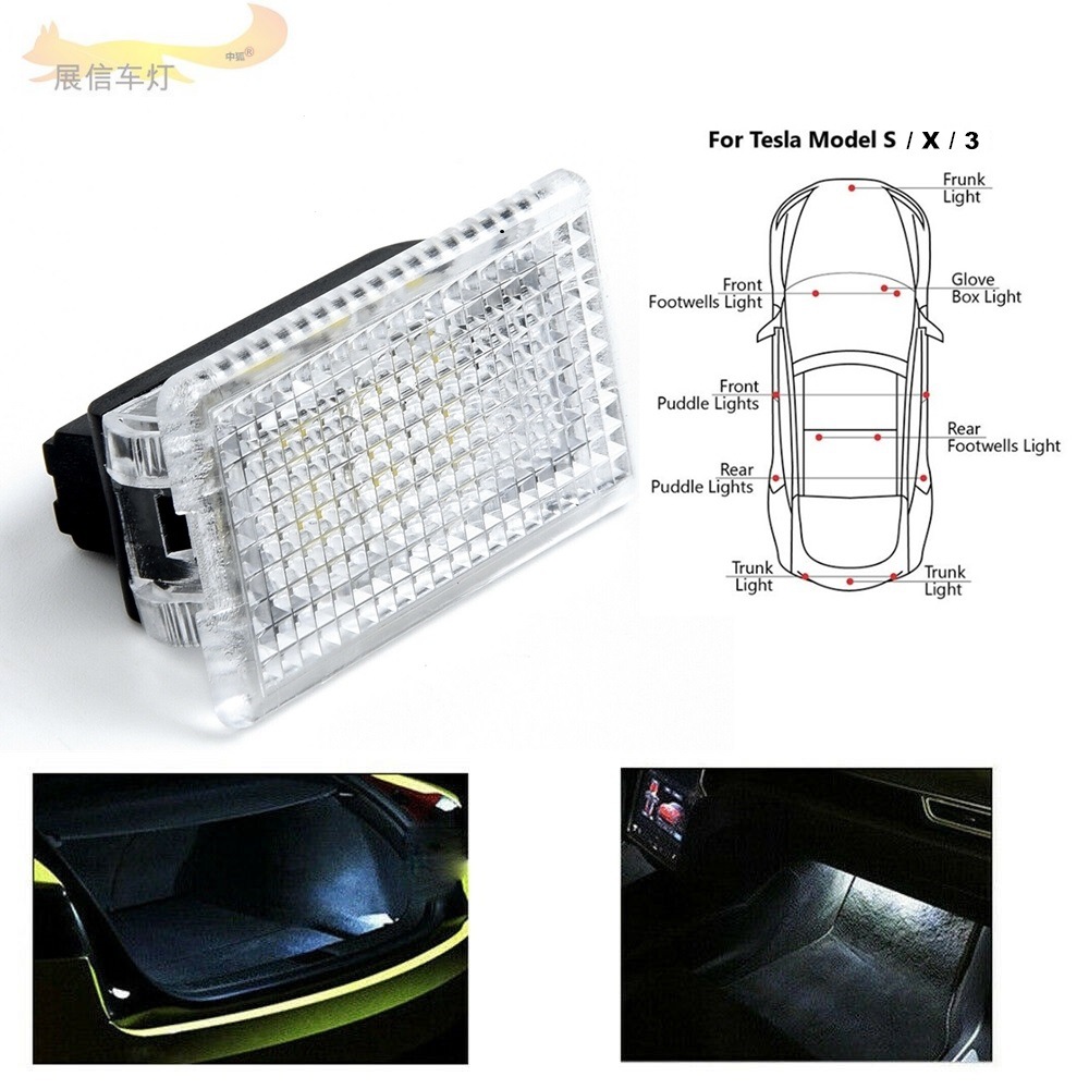 Modelo S Modelo X Modelo 3 aplicable Tesla luz LED pie kick luz del tronco luz de la puerta Luz de bienvenida