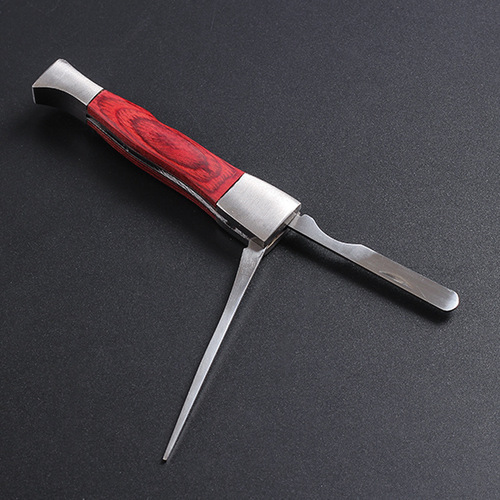 Mahogany pipe knife, three-in-one pipe knife press, pipe accessories, handmade solid wood smoking tools, cross-border