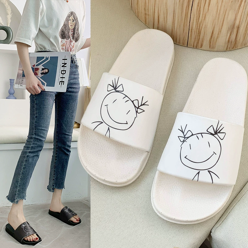 Летние Нескользящие бесшумный сандалии и тапочки на толстой подошве для дома и ванной комнаты, Женская милая верхняя одежда для ванной