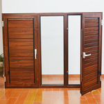 旋羽隔音隔热防风百叶内开窗推拉窗45系列平开窗铝合金窗窗户静音