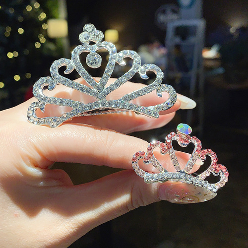 Girls crown tiara children princess crown hairpin hairband little girl clip baby hair accessories korean style hairpin