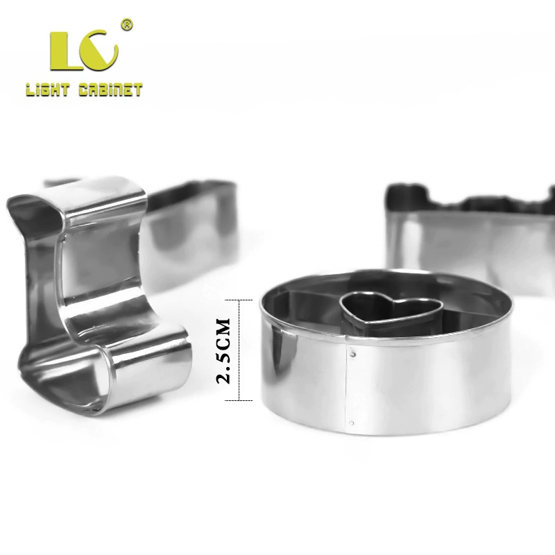 Geometric compact set stainless steel, mold, 20 pieces