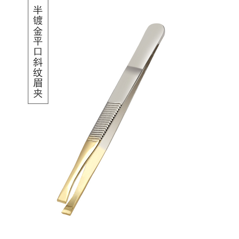 Fabricante de acero inoxidable clip de la ceja clip de la belleza oblicua plana boca clip de la ceja Clipper pinzas herramientas de belleza traje