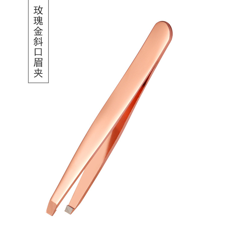 Fabricante de acero inoxidable clip de la ceja clip de la belleza oblicua plana boca clip de la ceja Clipper pinzas herramientas de belleza traje