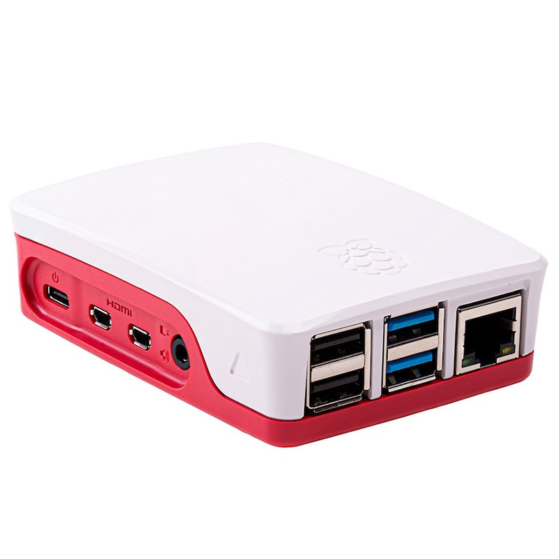 树莓派4代B官方外壳 Raspberry Pi 4B Case 经典红白色