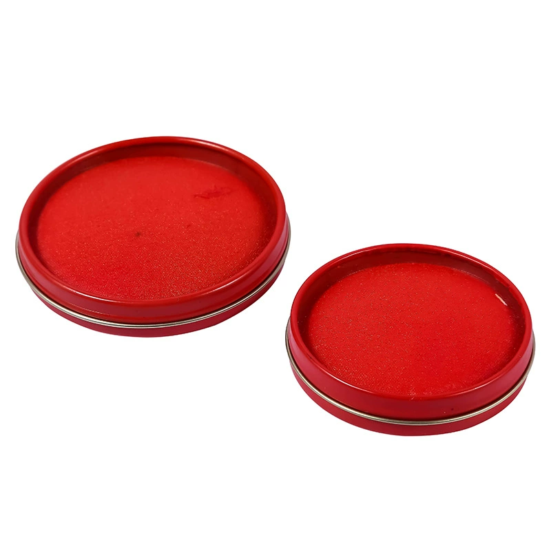 Tin box, red ink pad, 3 shade, 6 shade, 12 shade, cinnabar