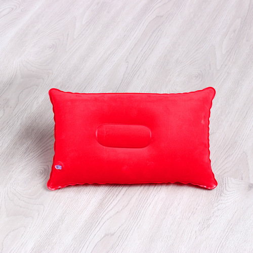 New Inflatable Pillow Outdoor Travel Thick Fleece Rectangle Office Nap Pillow Inflatable Tri-Pillow Wholesale