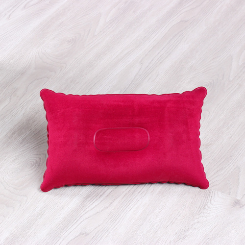 New Inflatable Pillow Outdoor Travel Thick Fleece Rectangle Office Nap Pillow Inflatable Tri-Pillow Wholesale
