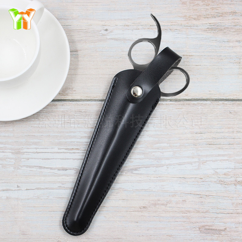 厂家直销单支装PU皮革车缝剪刀保护套收纳包 理发剪刀皮质收纳套