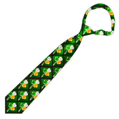 Exclusivo transfronterizo para el trébol del día de San Patricio irlandés impreso corbata logotipo personalizado Amazon Venta caliente