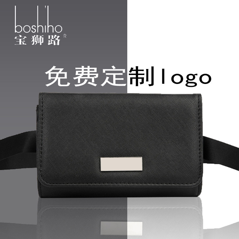 Cross-Pattern Microfiber Waterproof Jewelry Shopping Waist Bag, Car Salesperson Chest Bag, Gold Store Sales Work Small Square Bag
