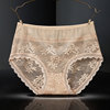 Yumei 219 sexy lace rose lace ladies high -waist pants hollowed out see -through female obese version of briefs