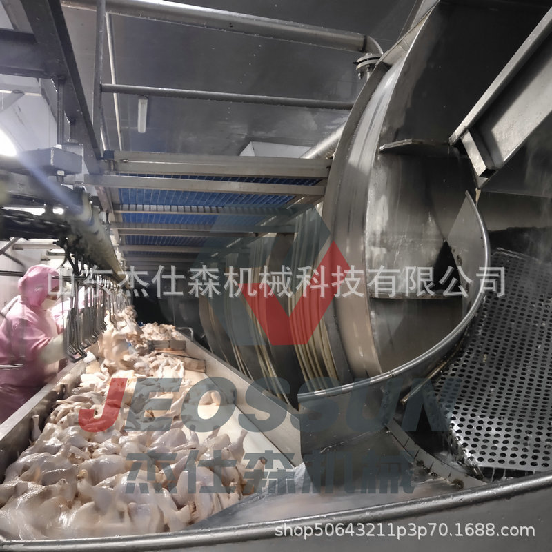 全自动大型鸡鸭宰杀成套设备 活鸡屠宰脱羽流水线 全自动杀鸡设备