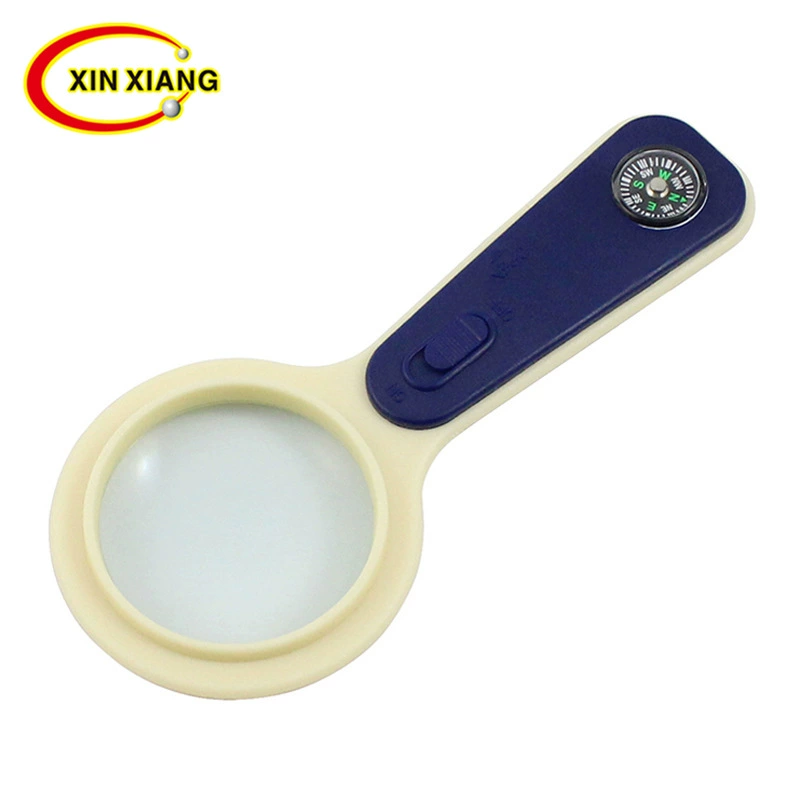 5 раз 50 мм закат красное пластиковое увеличительное стекло с компасом портативное светодиодное зеркало для чтения с оптическим стеклом